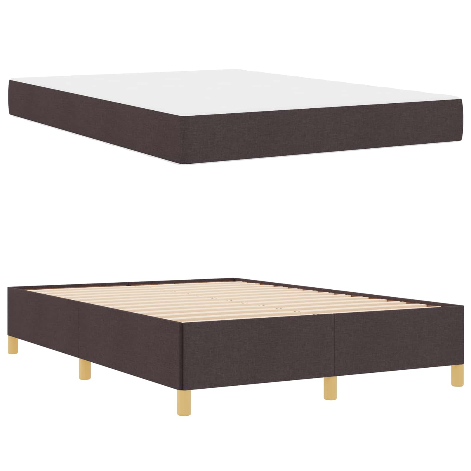 Struttura del letto Marrone Scuro 160 x 200 cm Tessuto | homemem39