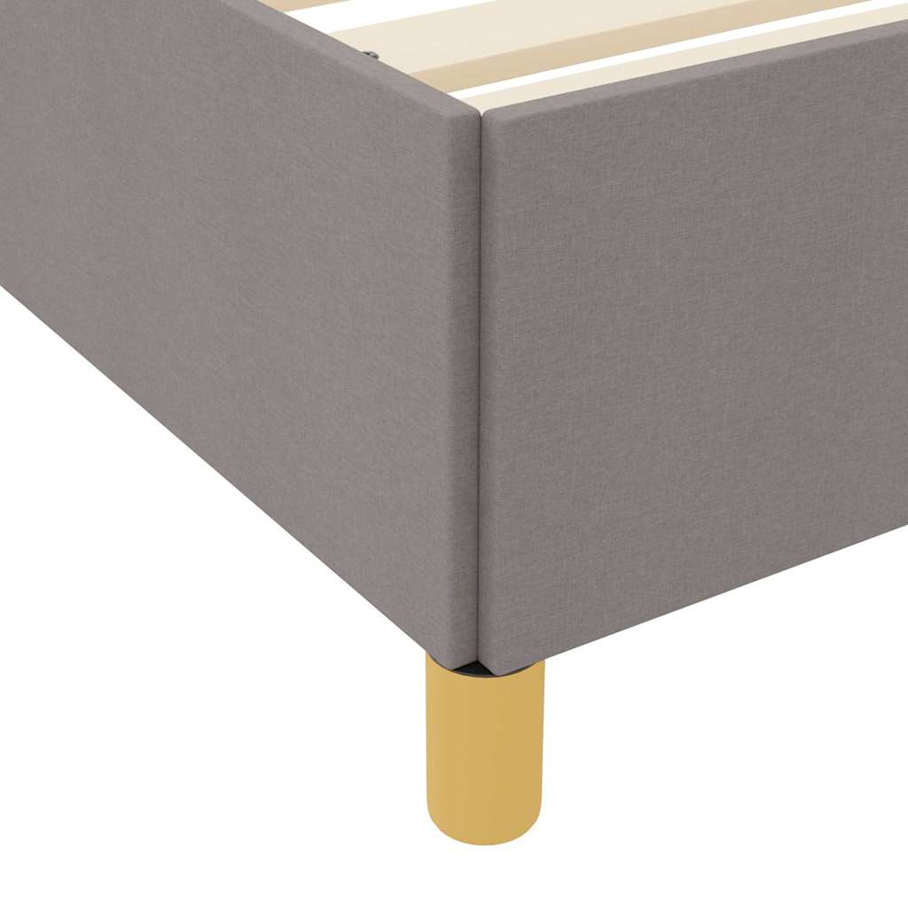 Letto a molle con materasso Taupe e bianco 160 x 200 cm Tessuto