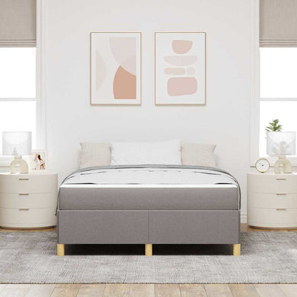 Letto a molle con materasso Taupe e bianco 160 x 200 cm Tessuto