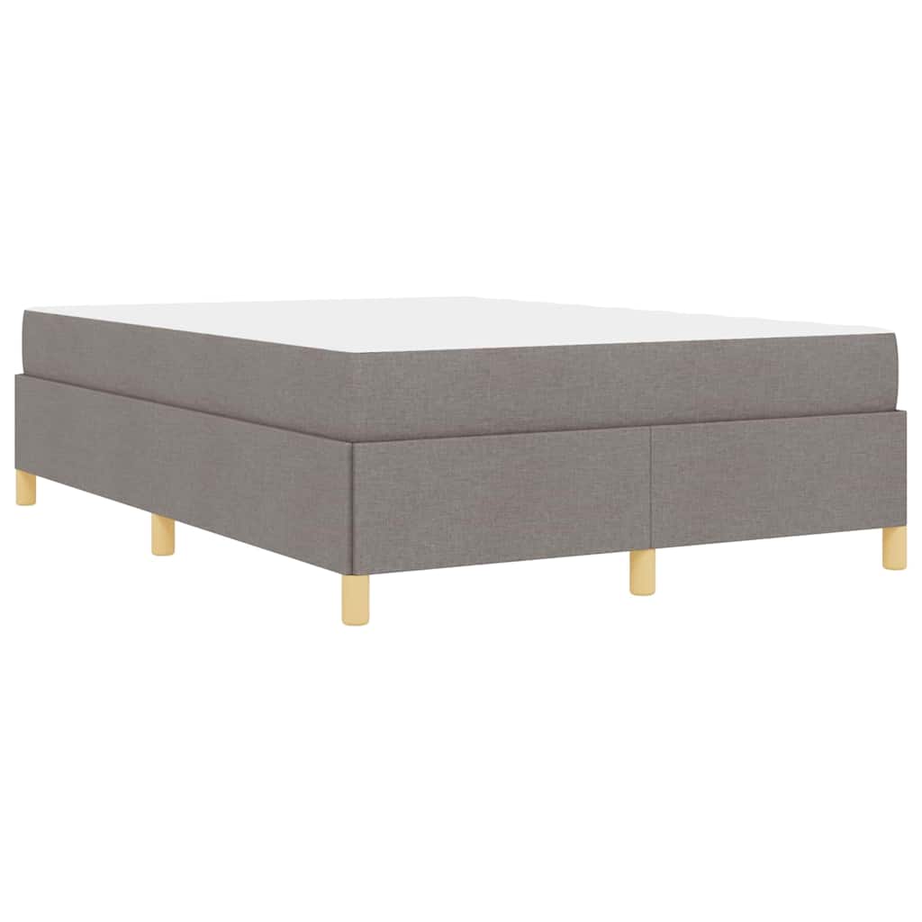 Letto a molle con materasso Taupe e bianco 160 x 200 cm Tessuto