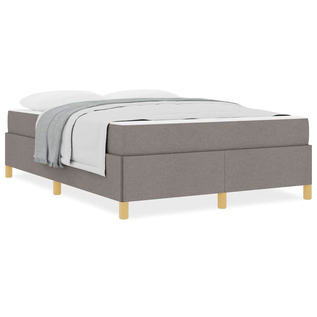 Letto a molle con materasso Taupe e bianco 160 x 200 cm Tessuto