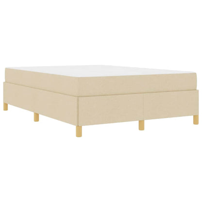 Letto a molle con materasso Crema e Bianco 160 x 200 cm Tessuto