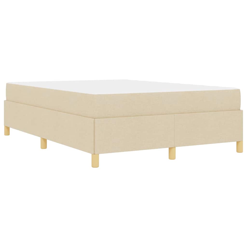 Letto a molle con materasso Crema e Bianco 160 x 200 cm Tessuto