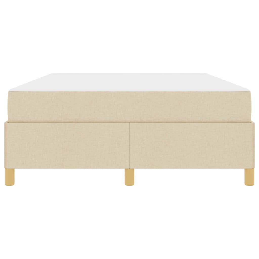 Letto a molle con materasso Crema e Bianco 160 x 200 cm Tessuto