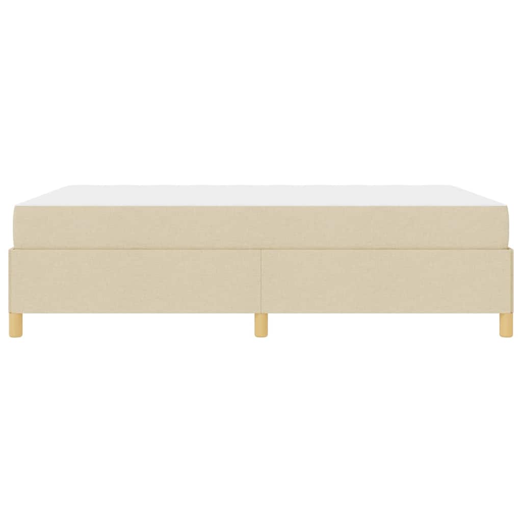 Letto a molle con materasso Crema e Bianco 160 x 200 cm Tessuto