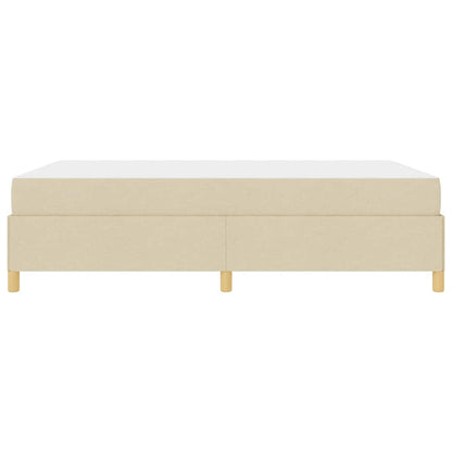 Letto a molle con materasso Crema e Bianco 160 x 200 cm Tessuto