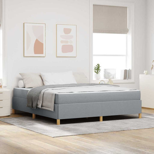 Letto a molle Grigio chiaro e Bianco 180 x 200 cm Tessuto - homemem39