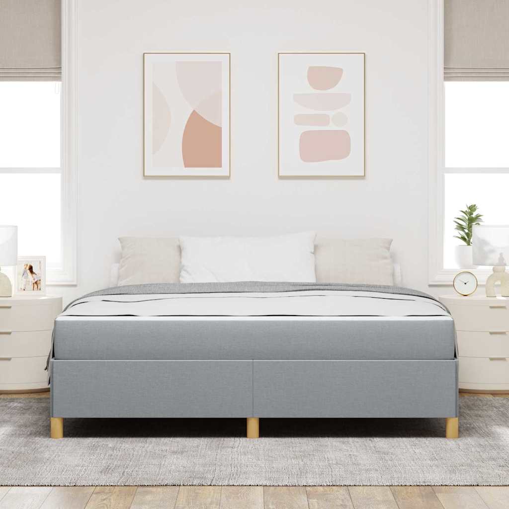 Letto a molle Grigio chiaro e Bianco 180 x 200 cm Tessuto - homemem39