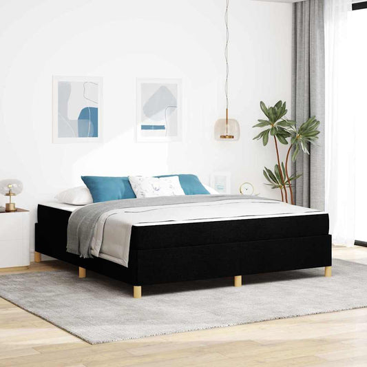 Letto a molle Nero e Bianco e Nero 180 x 200 cm Tessuto