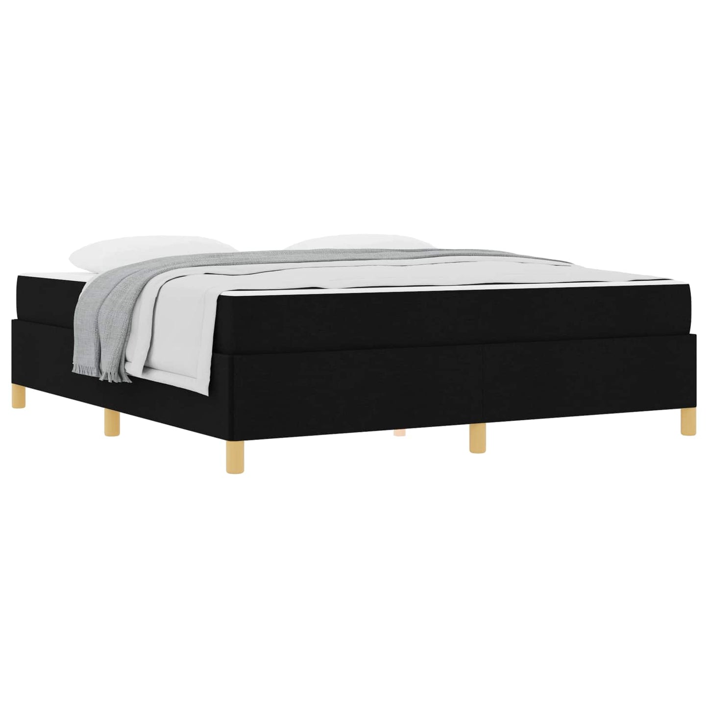 Struttura del letto con materasso Nero 180 x 200 cm Tessuto | homemem39