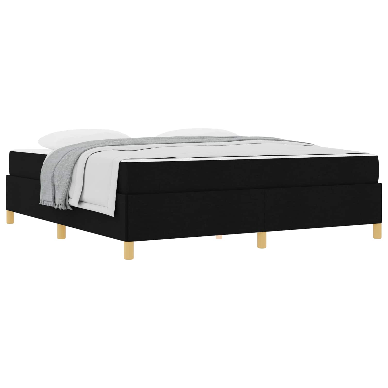 Struttura del letto con materasso Nero 180 x 200 cm Tessuto | homemem39