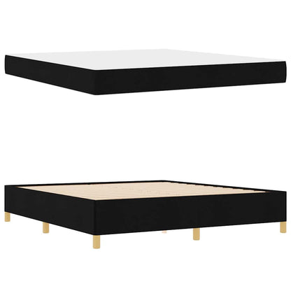 Letto a molle Nero e Bianco e Nero 180 x 200 cm Tessuto