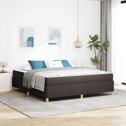 Letto a molle Marrone scuro e Bianco 180 x 200 cm Tessuto