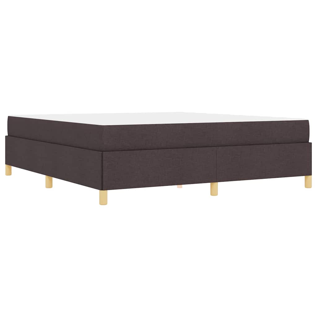 Letto a molle Marrone scuro e Bianco 180 x 200 cm Tessuto