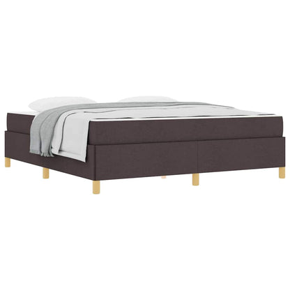 Letto a molle Marrone scuro e Bianco 180 x 200 cm Tessuto