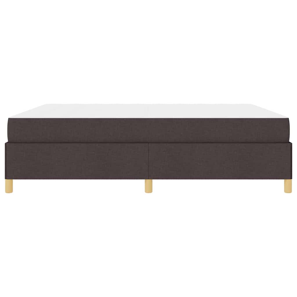 Letto a molle Marrone scuro e Bianco 180 x 200 cm Tessuto