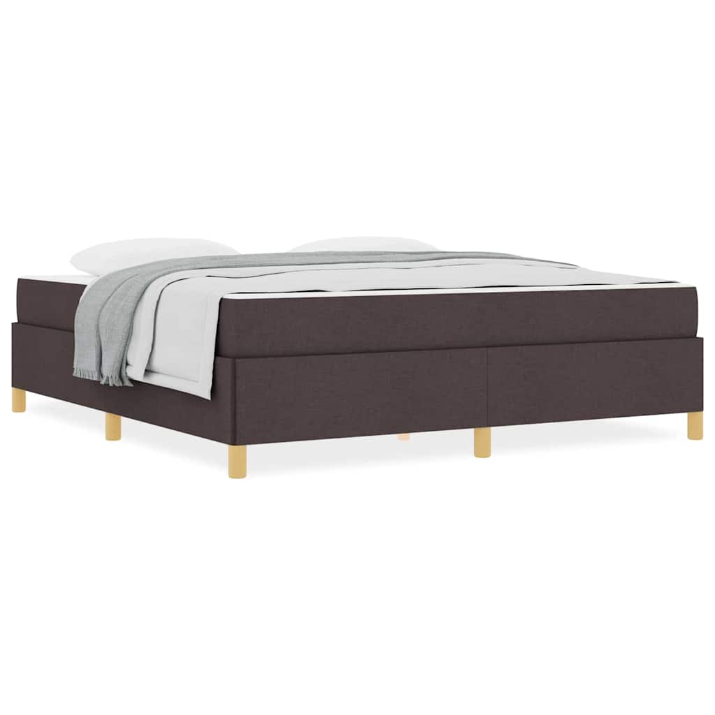 Letto a molle Marrone scuro e Bianco 180 x 200 cm Tessuto