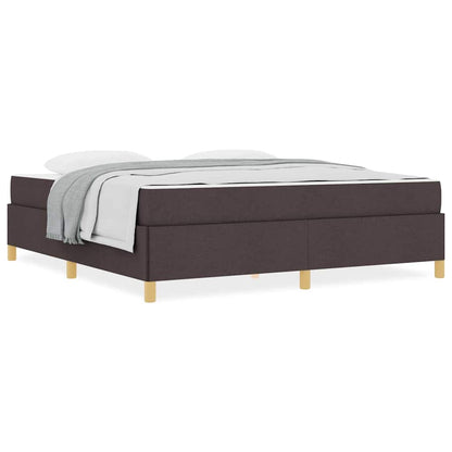 Letto a molle Marrone scuro e Bianco 180 x 200 cm Tessuto