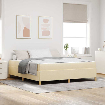 Letto a molle Crema e Beige e Bianco 180 x 200 cm Tessuto - homemem39