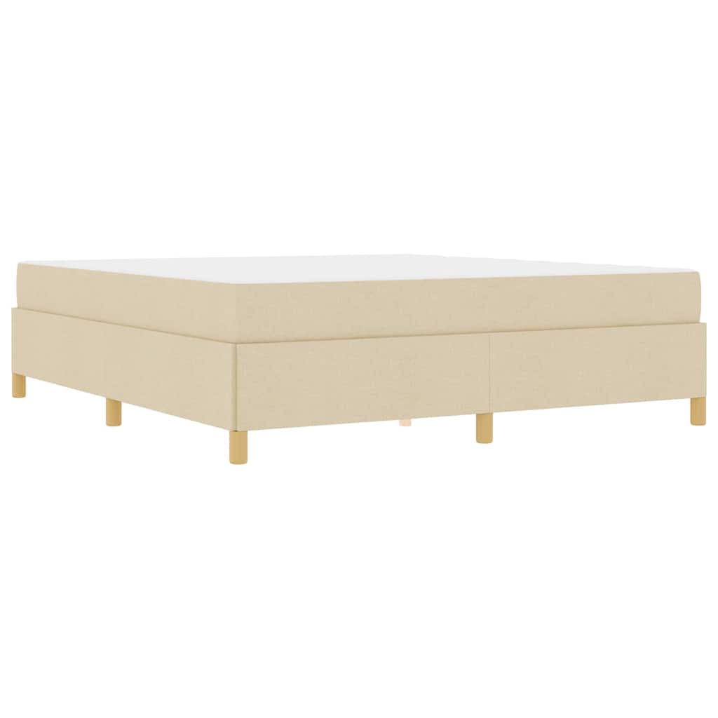 Letto a molle Crema e Beige e Bianco 180 x 200 cm Tessuto