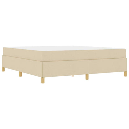 Letto a molle Crema e Beige e Bianco 180 x 200 cm Tessuto