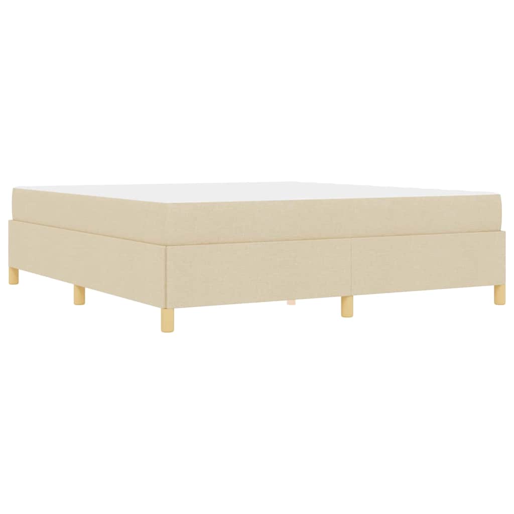 Letto a molle Crema e Beige e Bianco 180 x 200 cm Tessuto