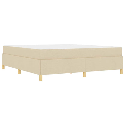 Letto a molle Crema e Beige e Bianco 180 x 200 cm Tessuto