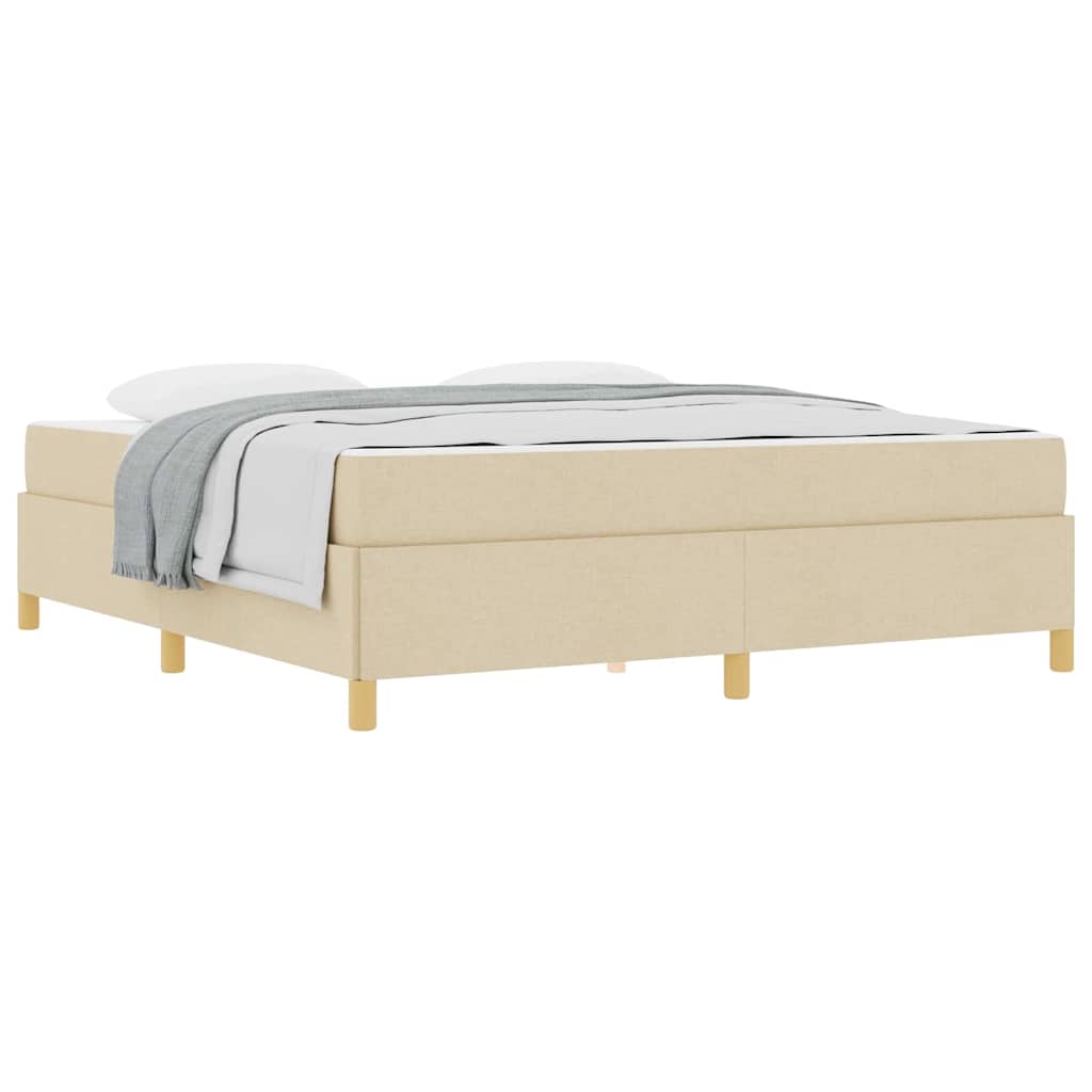 Letto a molle Crema e Beige e Bianco 180 x 200 cm Tessuto - homemem39