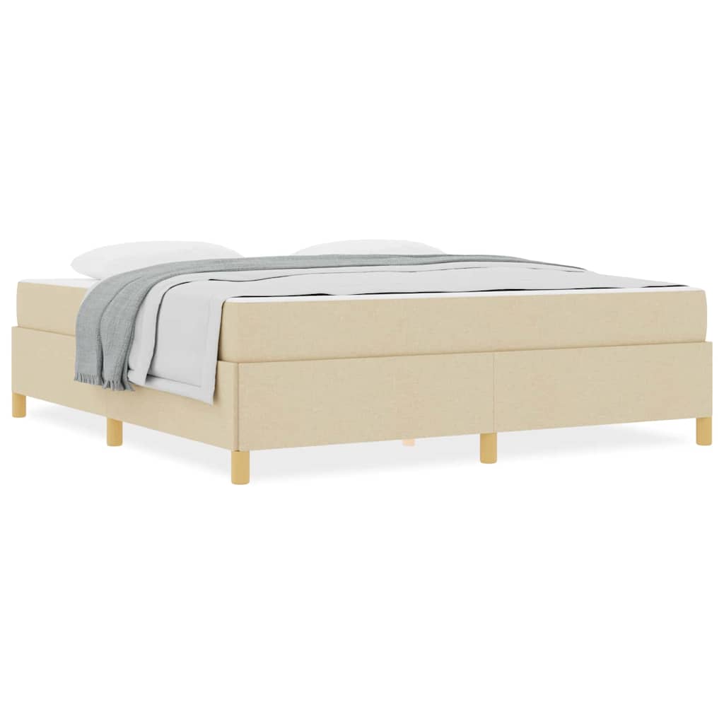 Letto a molle Crema e Beige e Bianco 180 x 200 cm Tessuto