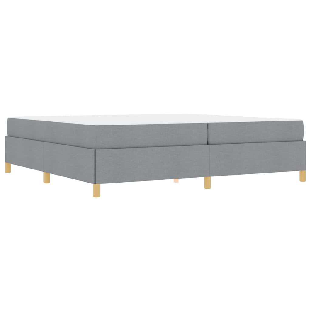 Letto a molle Grigio chiaro e Bianco 200 x 200 cm Tessuto - homemem39