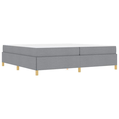 Letto a molle Grigio chiaro e Bianco 200 x 200 cm Tessuto - homemem39