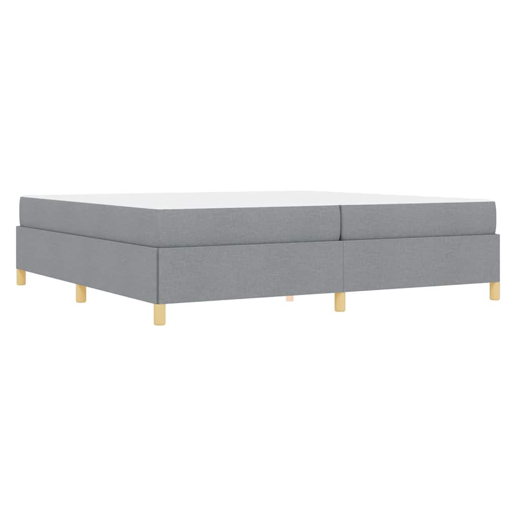 Letto a molle Grigio chiaro e Bianco 200 x 200 cm Tessuto - homemem39