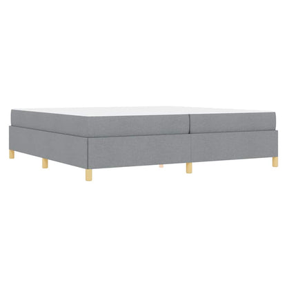 Letto a molle Grigio chiaro e Bianco 200 x 200 cm Tessuto - homemem39