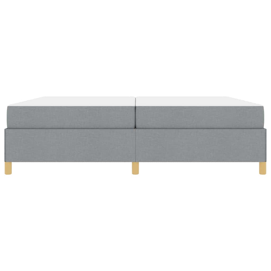 Letto a molle Grigio chiaro e Bianco 200 x 200 cm Tessuto - homemem39