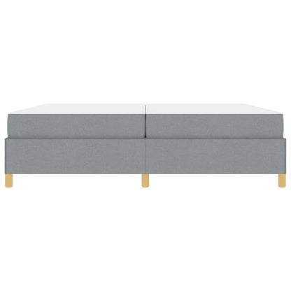 Letto a molle Grigio chiaro e Bianco 200 x 200 cm Tessuto - homemem39