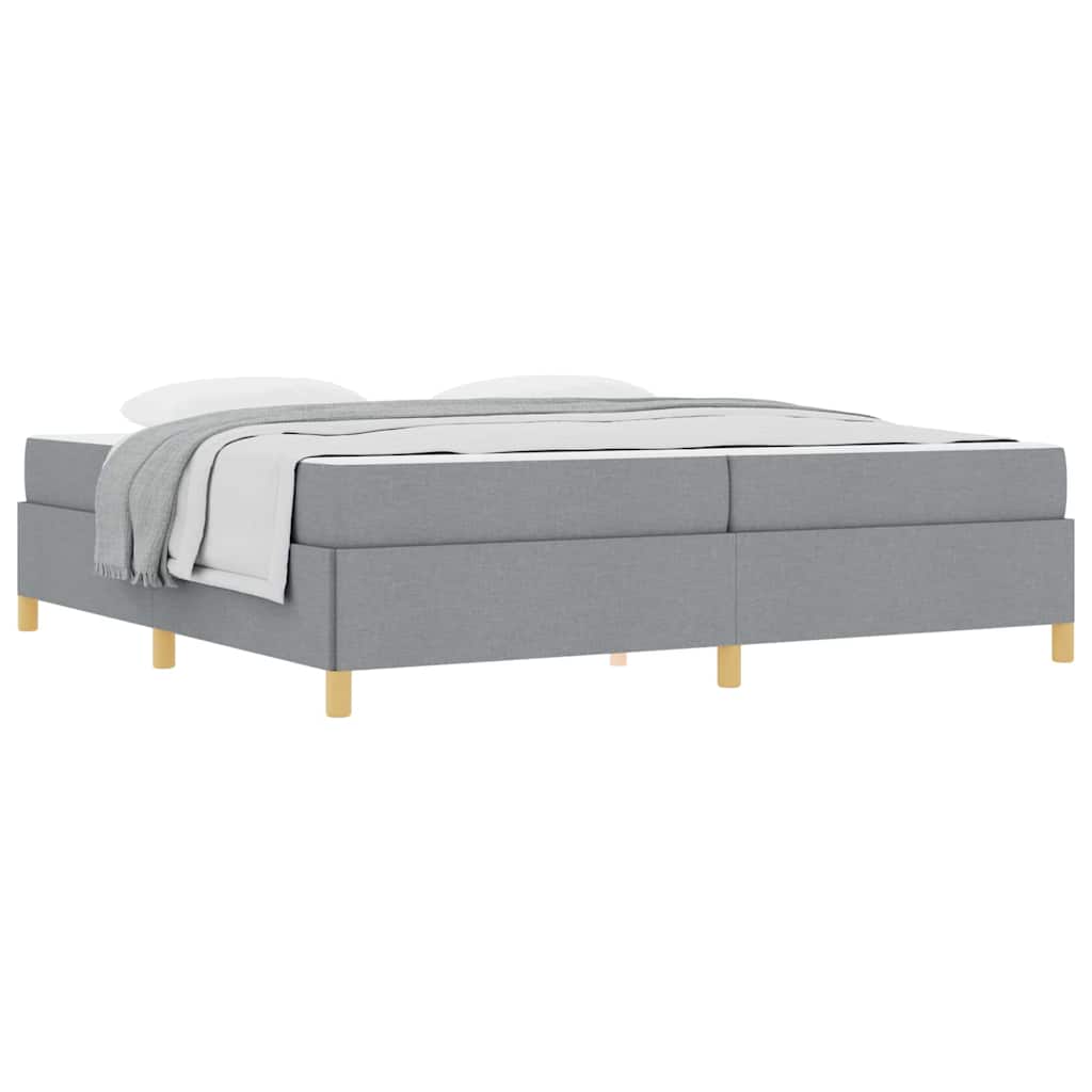Letto a molle Grigio chiaro e Bianco 200 x 200 cm Tessuto - homemem39
