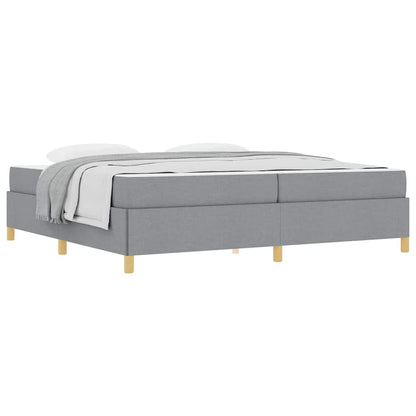 Letto a molle Grigio chiaro e Bianco 200 x 200 cm Tessuto - homemem39