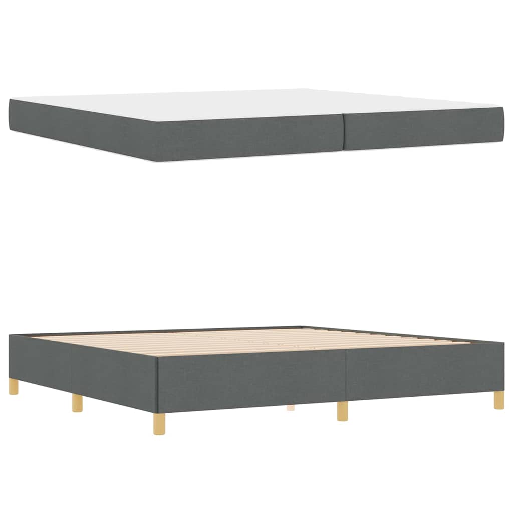 Letto a molle con materasso Grigio scuro 200 x 200 cm Tessuto - homemem39