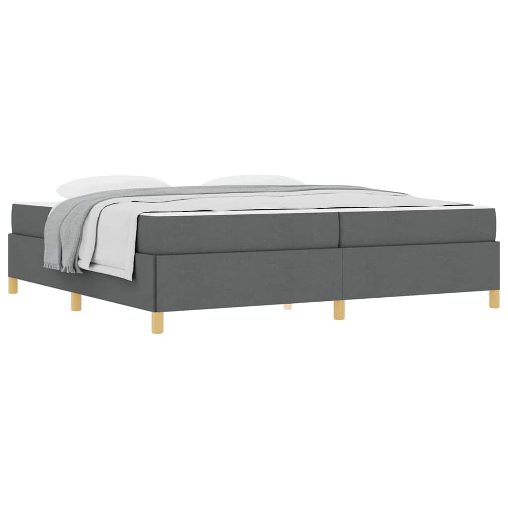Letto a molle con materasso Grigio scuro 200 x 200 cm Tessuto - homemem39