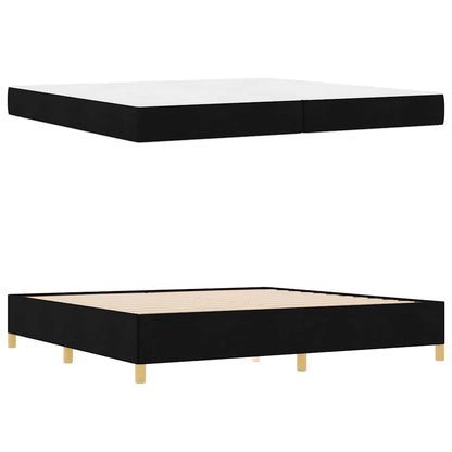 Letto a molle Nero e Bianco e Nero 200 x 200 cm Tessuto