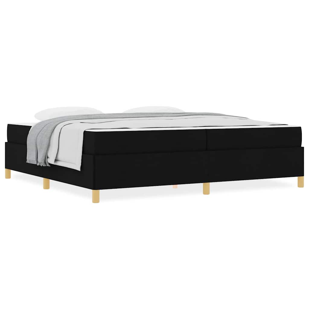 Letto a molle Nero e Bianco e Nero 200 x 200 cm Tessuto