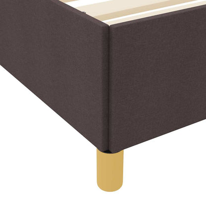 Letto a molle Marrone scuro e Bianco 200 x 200 cm Tessuto