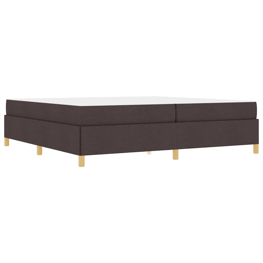 Letto a molle Marrone scuro e Bianco 200 x 200 cm Tessuto