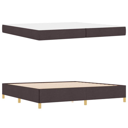 Letto a molle Marrone scuro e Bianco 200 x 200 cm Tessuto