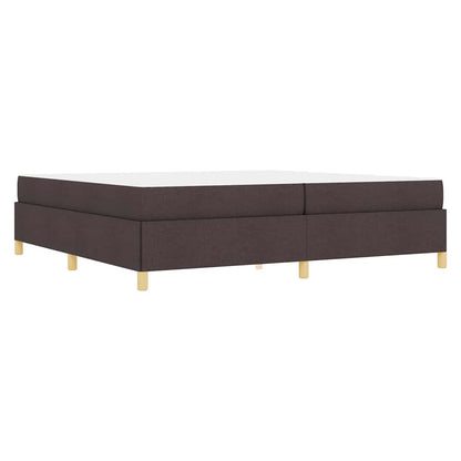 Letto a molle Marrone scuro e Bianco 200 x 200 cm Tessuto
