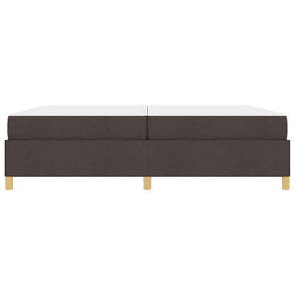 Letto a molle Marrone scuro e Bianco 200 x 200 cm Tessuto