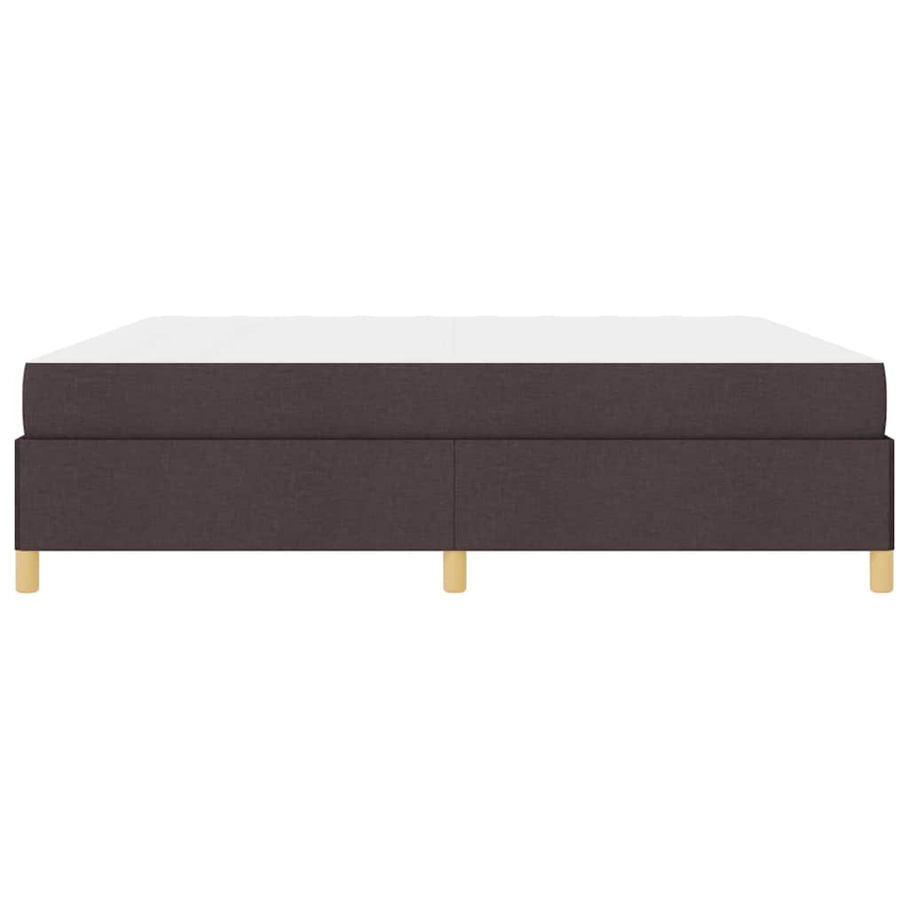 Letto a molle Marrone scuro e Bianco 200 x 200 cm Tessuto