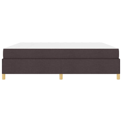 Letto a molle Marrone scuro e Bianco 200 x 200 cm Tessuto