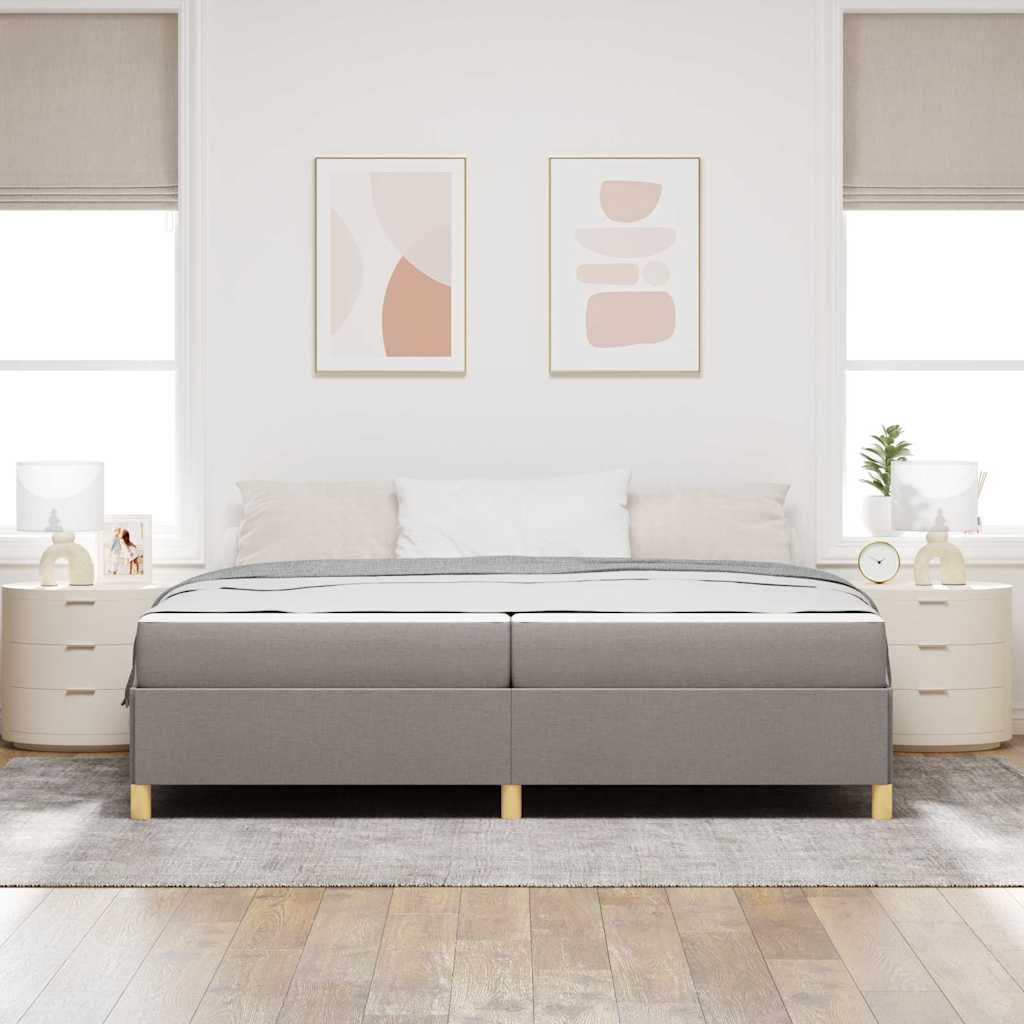 Letto a molle con materasso Taupe e bianco 200 x 200 cm Tessuto - homemem39