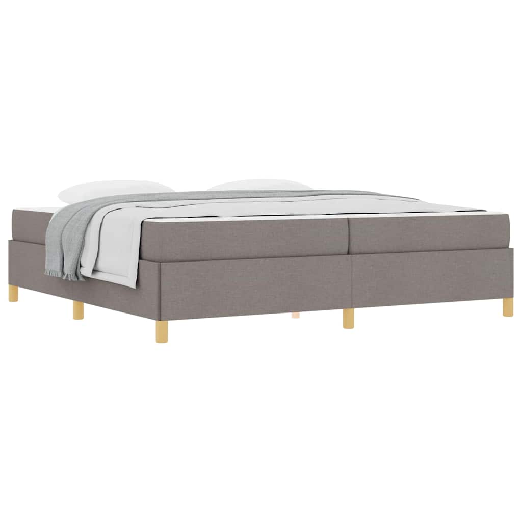 Letto a molle con materasso Taupe e bianco 200 x 200 cm Tessuto - homemem39